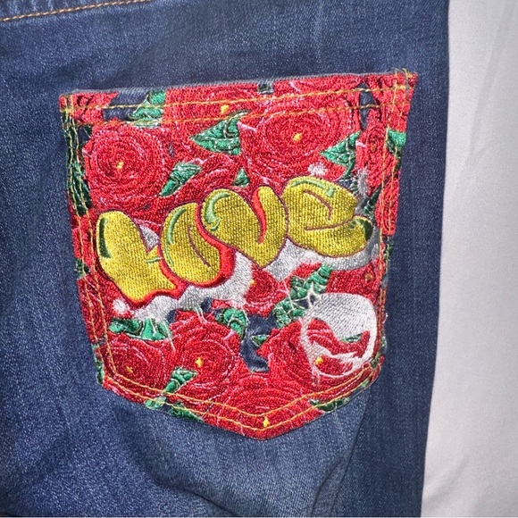RMC Martin Ksohoh Jeans Size 27 Selvage Love Rose Embroidered Pockets Lot 1001 - Picture 9 of 14